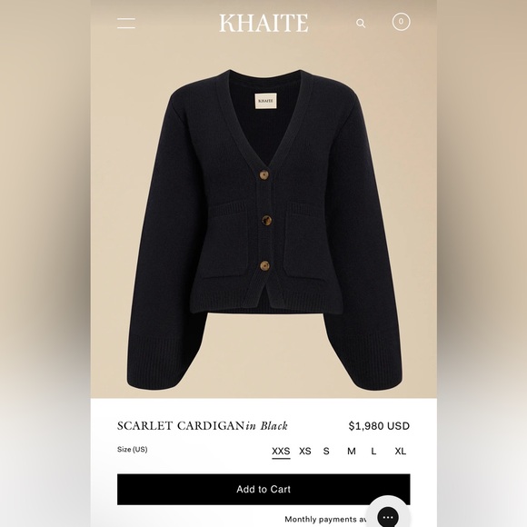 Khaite Scarlet Cashmere Cardigan (Size M, Black) - Picture 4 of 7